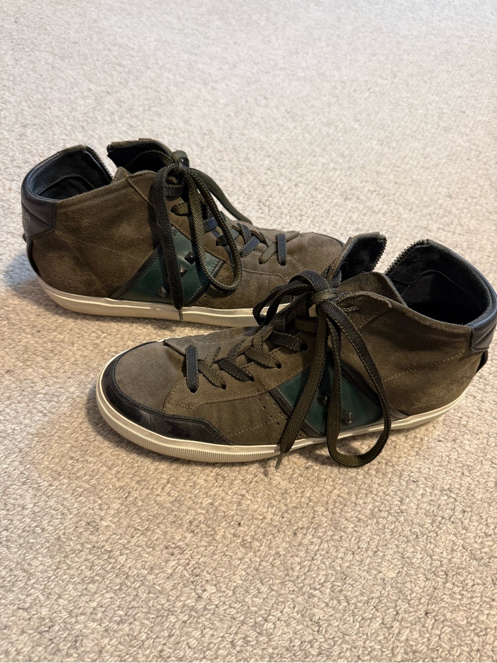 Crown Women's High-Top Sneakers in Olive Green and Black